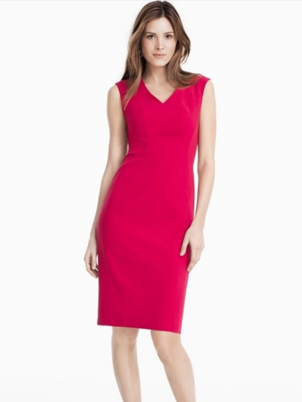NWT WHITE HOUSE BLACK MARKET ROSEY SEAMED SHEATH DRESS